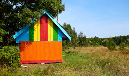 Scandinavian architecture, a small house in the province.の写真素材