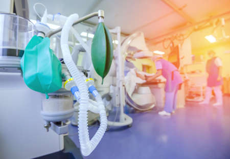 Close-up detail of a ventilator in a hospital operating room. heart surgery.の写真素材