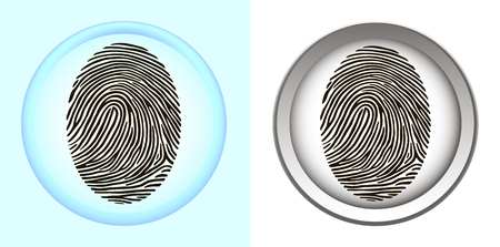 A set of smart phone fingerprint scanners. Monochrome and color fingertip sensor.のイラスト素材