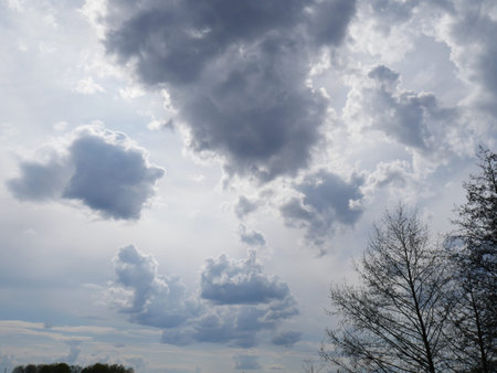 blue sky with white clouds in summer