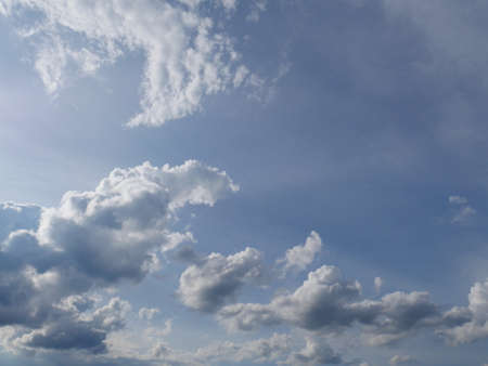 blue sky with white cloudsの写真素材