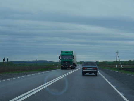 cars on the highway. Road.のeditorial素材