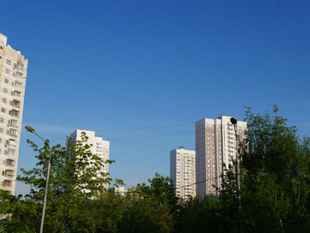 City view. Blue sky. Summertimeの写真素材