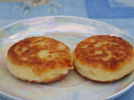 Homemade village pancakes on a plate.の写真素材