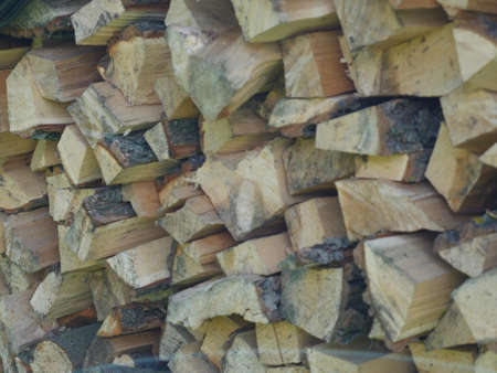 Logs collected for the fireの写真素材