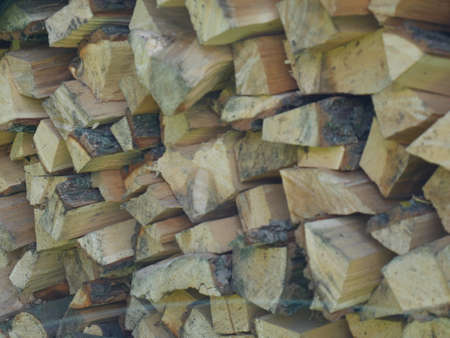 Logs collected for the fireの写真素材