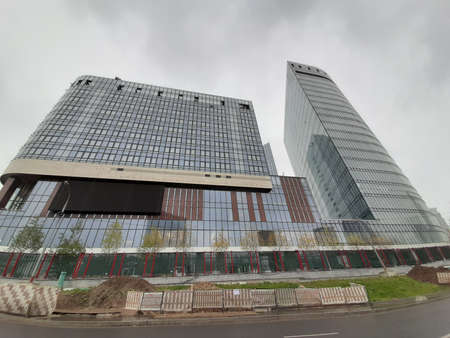 Moscow, Russia - october 21 2020: High-rise building in the city center.のeditorial素材
