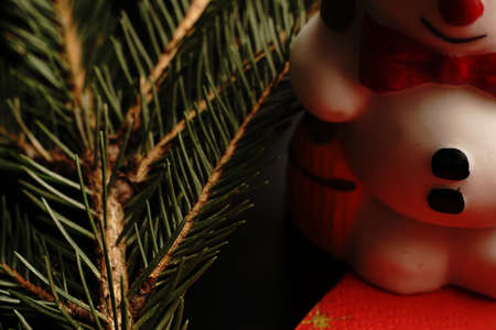 Christmas toys that are hung on the tree. Closeの写真素材