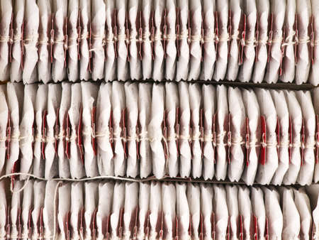 A lot of tea bags in the package. Top view. Closeupの写真素材