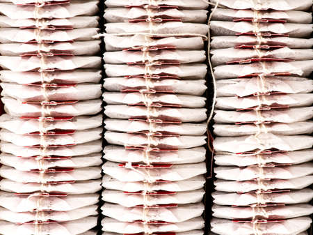 A lot of tea bags in the package. Closeupの写真素材
