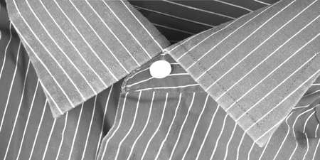 Striped shirt collar in black and white. Closeupの写真素材