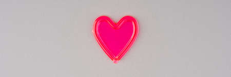 Heart on a gray background closeupの写真素材