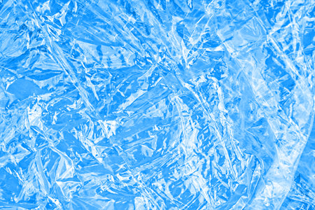 The texture of the packaging film closeup. In blueの写真素材