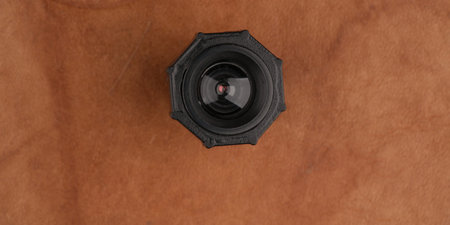 A surveillance camera that is watching you. Closeup