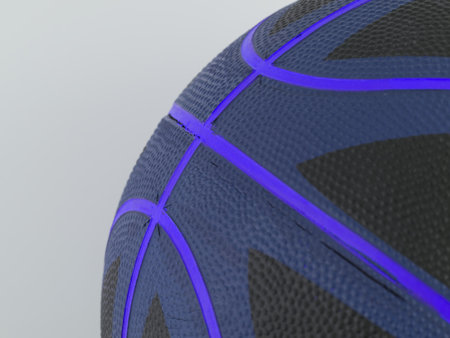 A basketball with bright colors on a white background. Space for textの写真素材