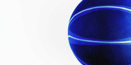 A basketball with bright colors on a white background. Space for textの写真素材