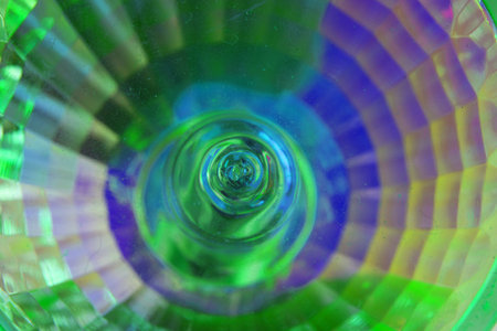 The texture of the prism is in blue with green and yellow. closeup.の写真素材