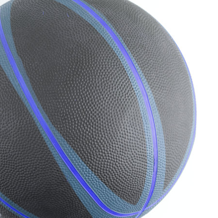 A basketball with blue lines on a white backgroundの写真素材
