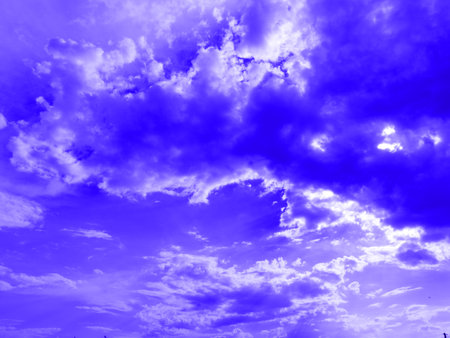 Blue white texture of clouds. Iridescent colorsの写真素材