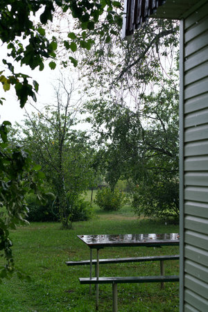 Rain. Country house. Summer. Dullの写真素材