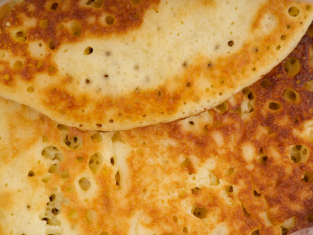 The texture of pancakes. Top view. Closeupの写真素材