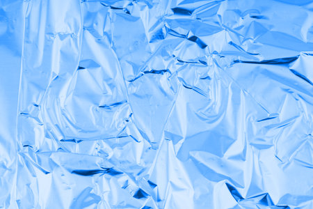Abstract texture of slightly crumpled blue color. Closeupの写真素材