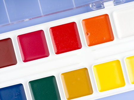 Paints for drawing closeup. View from aboveの写真素材