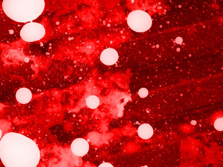 Abstract red texture with white spots. Closeupの写真素材