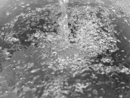 Abstract texture of water bubbles. Closeup. View from above.の写真素材