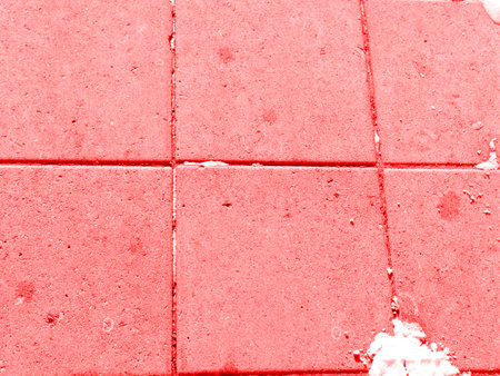 The texture of the pavement made stones in red. Close.の写真素材