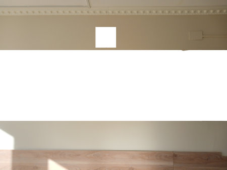 Mockup on the wall with one large field and a small one on top.の写真素材