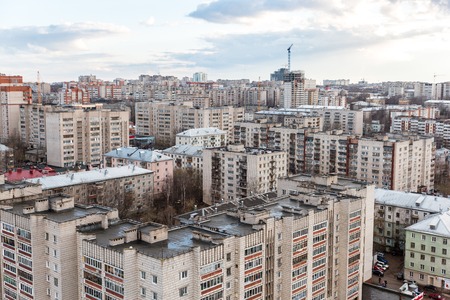 view of the city from the roof of the Russian city of Kirovの写真素材