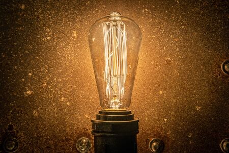 Beautiful retro luxury bulb lighting lamp steelの写真素材