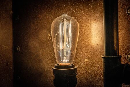 Beautiful retro luxury bulb lighting lamp steelの写真素材