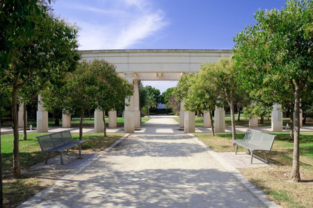 Road in the park. Valencia, Spain.の写真素材