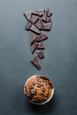 chocolate muffin exclamation markの写真素材