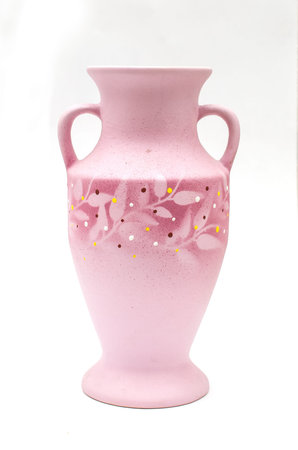 vase with an ornament on a white backgroundの写真素材