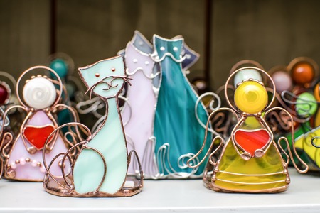 Souvenir statuette catの写真素材