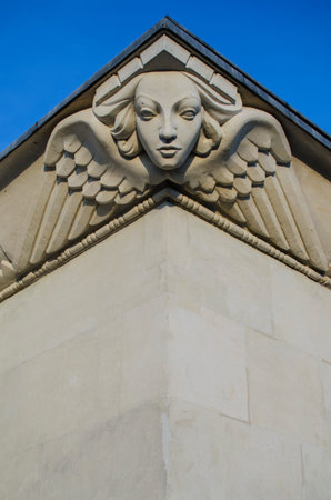 High relief female face , high relief face of an angel