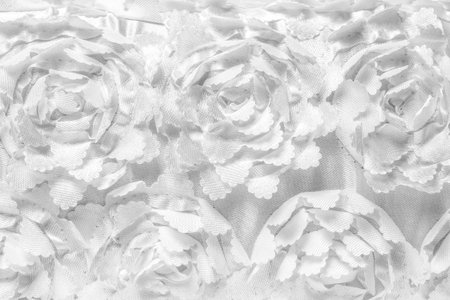 embroidery on cloth for wedding dress, texture,fabric flowersの写真素材