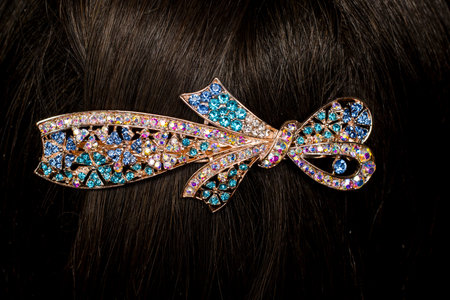 barrette in the hairの写真素材