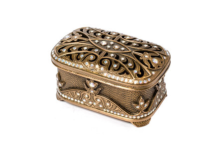 casket with a pattern isolated on whiteの写真素材