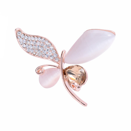 Brooch butterfly isolated on whiteの写真素材
