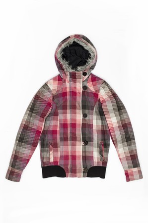 snowboard jacket isolated on whiteの写真素材