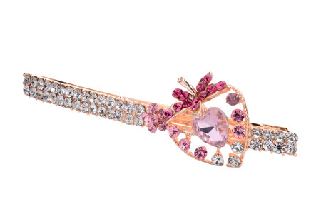 barrette with strawberry isolated on whiteの写真素材