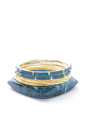 blue bracelet on a white backgroundの写真素材