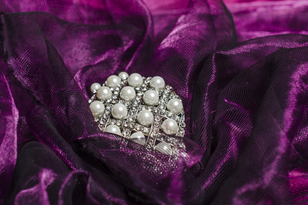 pearls on the tulleの写真素材