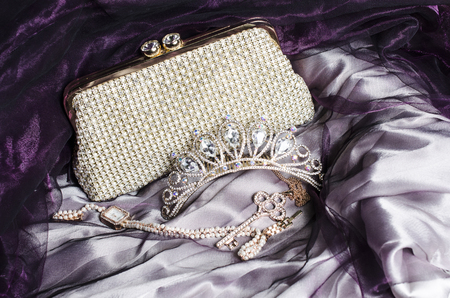 Set graduate, bride, Princess are silk backgroundの写真素材