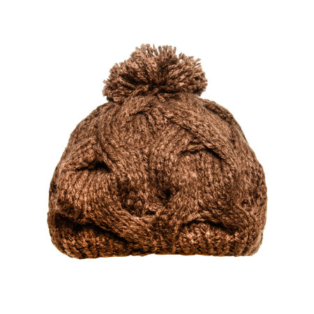 brown hat with bubo isolated on white
