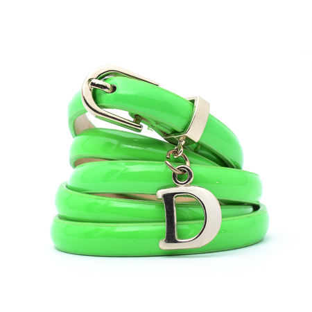 light green belt solated on whiteの写真素材